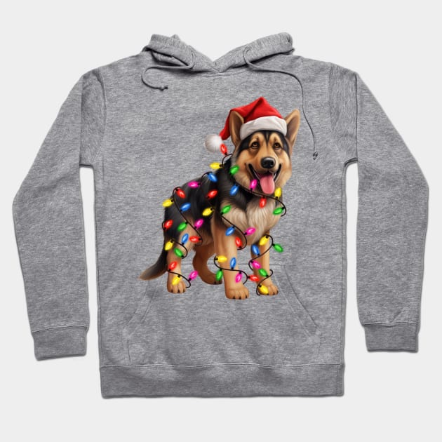 Christmas German Shepherd Hoodie by Chromatic Fusion Studio